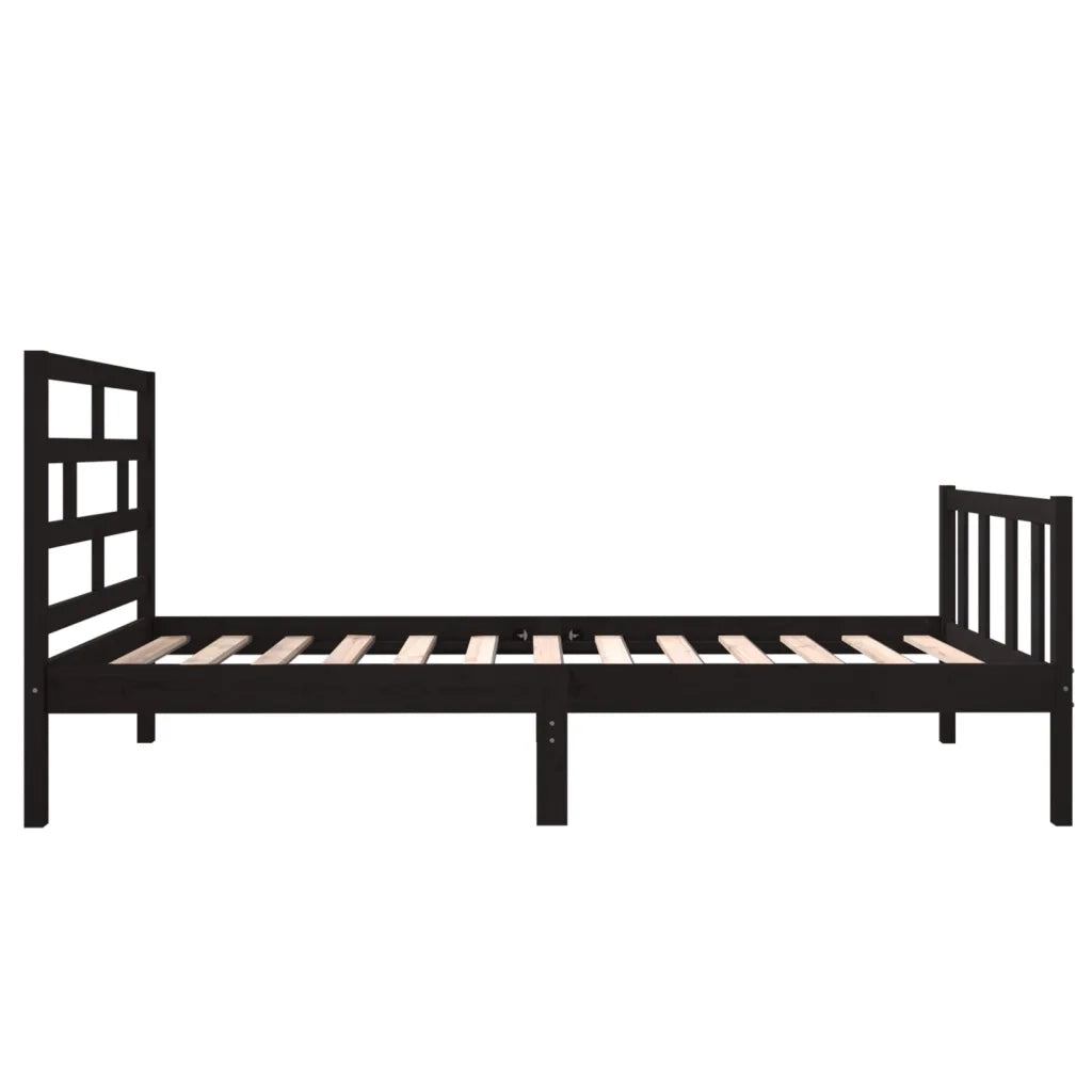 Giroletto in Legno Massello Nero 75x190 cm Small Single 3101312