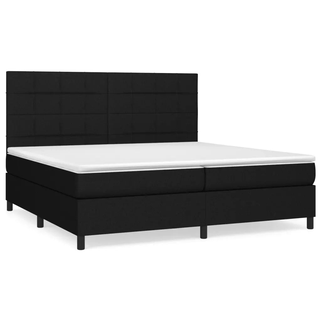 Giroletto a Molle con Materasso Nero 200x200 cm in Tessuto 3141803