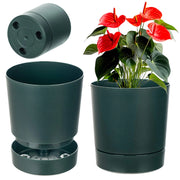 Vaso da fiori KADAX con supporto, rotondo, in plastica, 34,5 cm