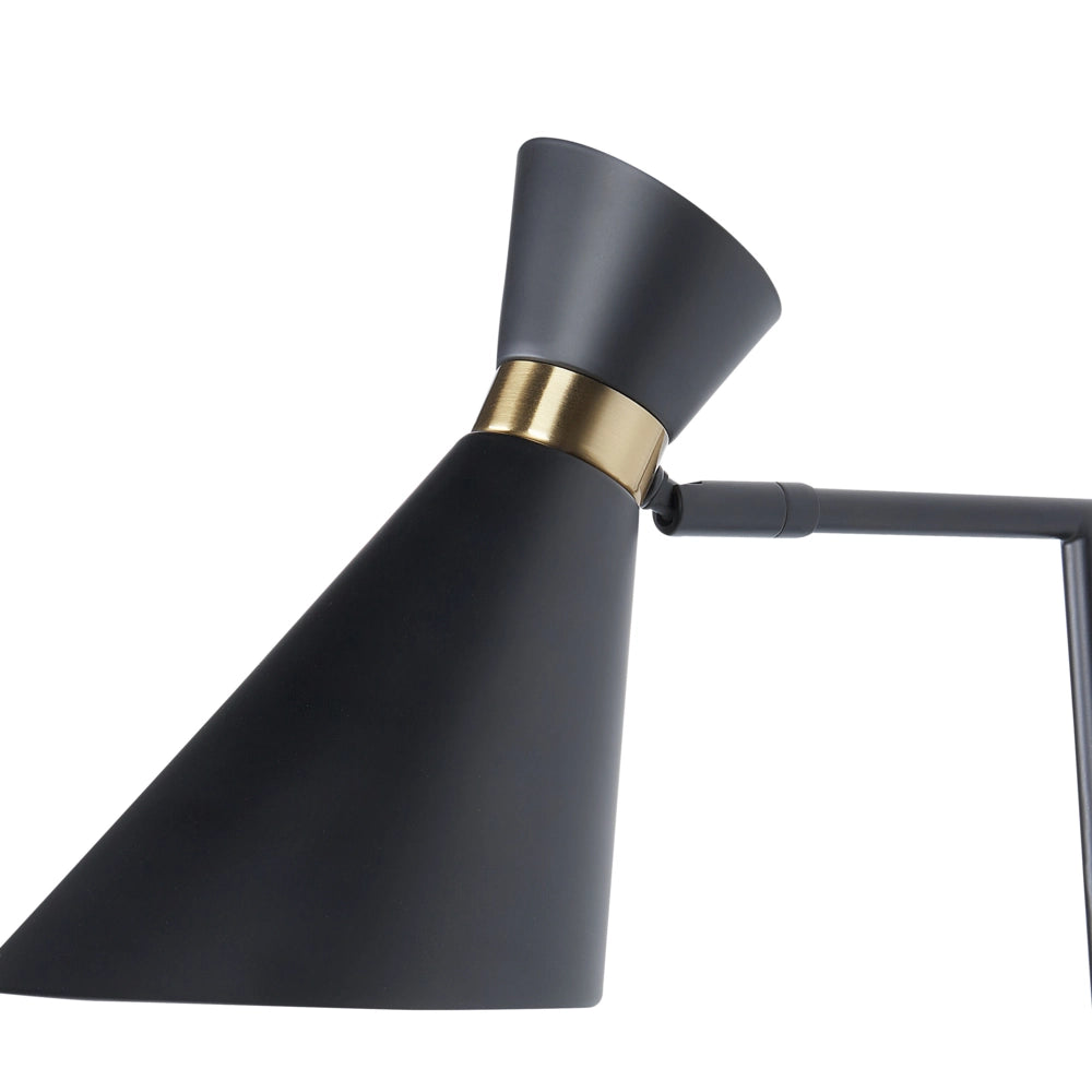 Lampada da parete con paralume metallico regolabile nero camera da letto ufficio soggiorno