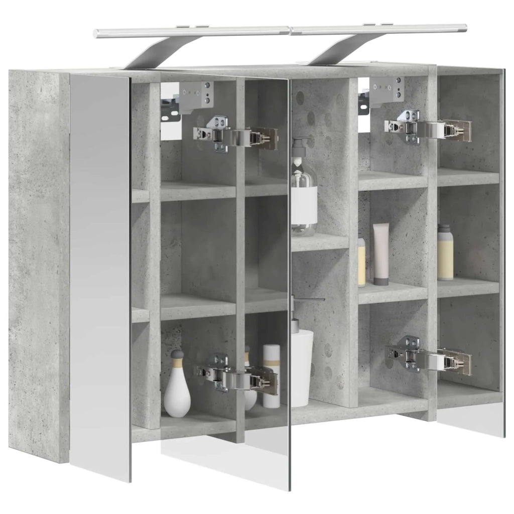 Mobiletto per specchio da bagno Grigio cemento