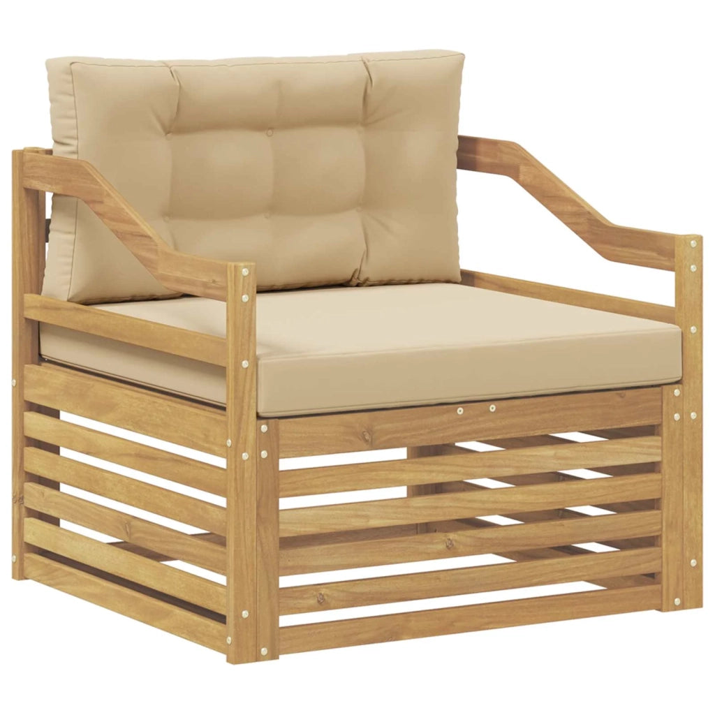 Divano da esterno-Divano da Giardino Bianco e Beige 431313