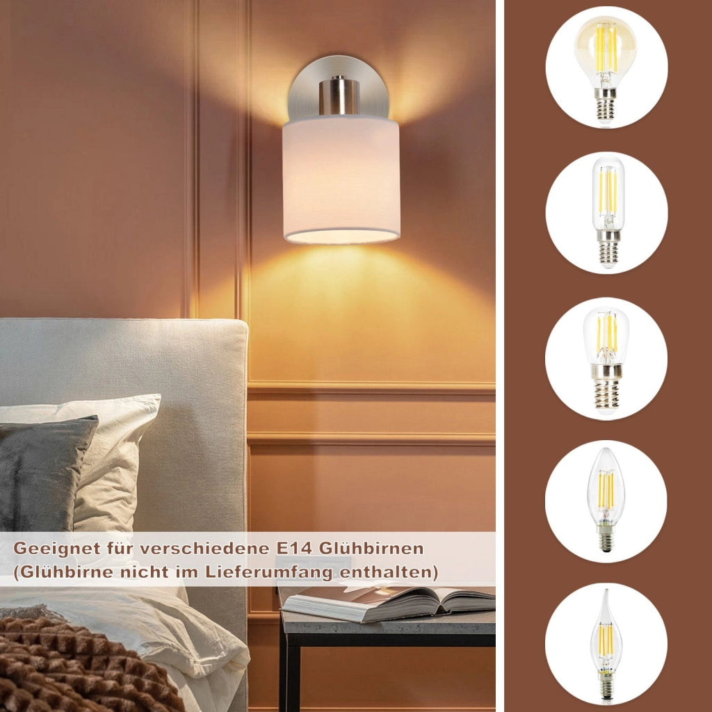 ZMH Faretto da soffitto nichel orientabili 350° E14 max 40W moderni per soggiorno camera letto cucina anche parete