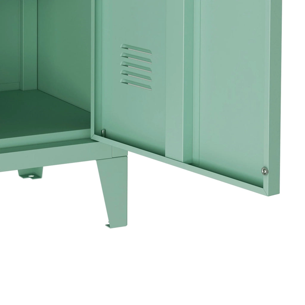 Comodino in acciaio laminato 57 x 40 x 30 cm verde pastello opaco 03_0008685