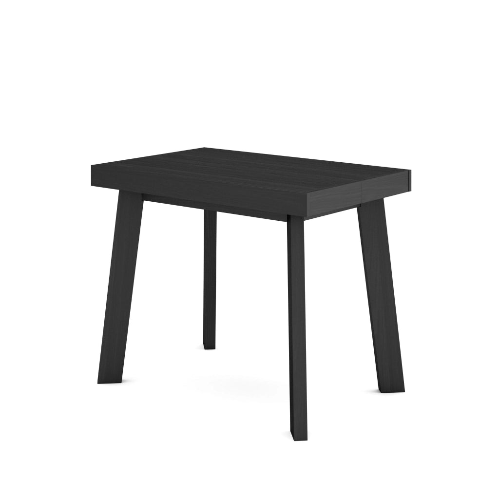 Consolle allungabile, 140x90x73cm, Per 6 persone, Gambe in legno, Nero RF3038