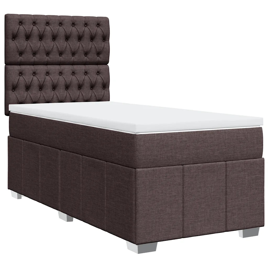 Giroletto a Molle con Materasso Marrone Scuro 90x200 cm Tessuto 3291561