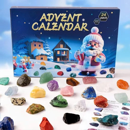Calendario dell'Avvento 2025 Pietre Preziose - calendario dell'Avvento per bambini - 24 giorni - Calendario dell'Avvento - minerali cristalli pietre - regalo di Natale per ragazzi e ragazze