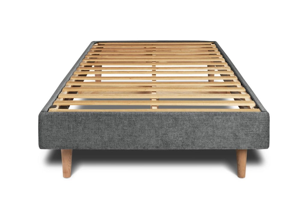 Letto 90x200 cm con testiera in linea - Tessuto Tela opaca