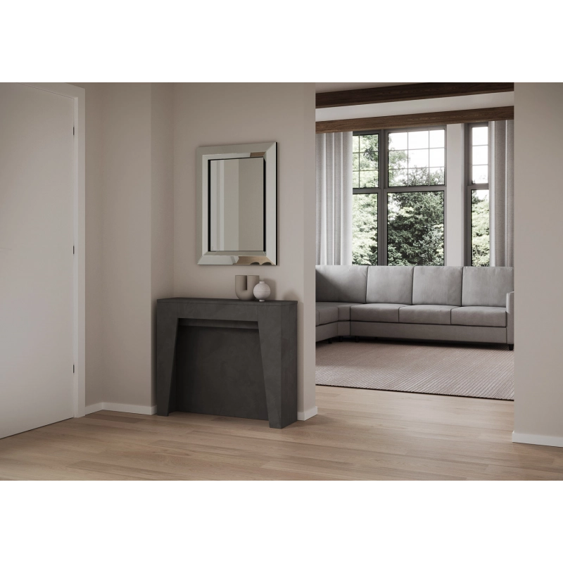 Consolle allungabile 90x25/211 cm Anea - Antracite Spatolato