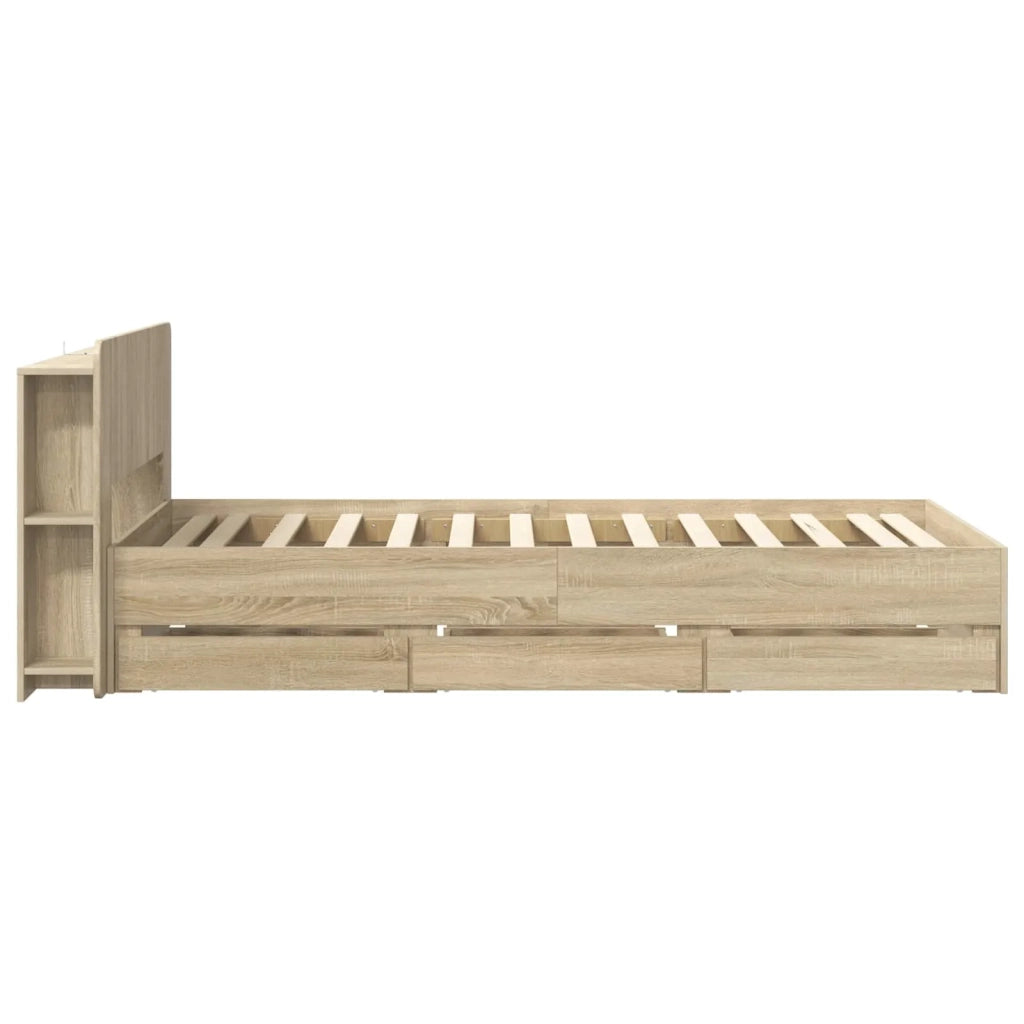 Struttura del letto con stoccaggio e testata Rovere Sonoma 3433910