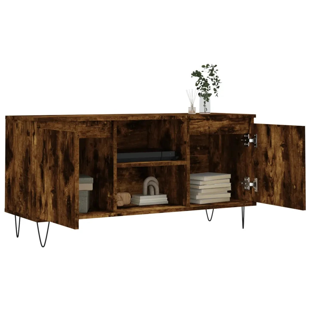 Mobile Porta TV Rovere Fumo 104x35x50 cm in Legno Multistrato 827017