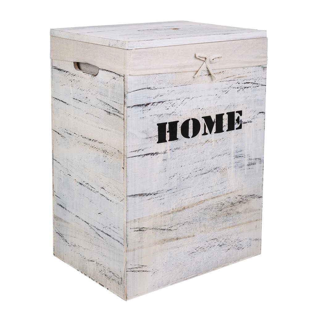 Set di 2 cesti per la biancheria in legno 40x30x54-34x26x47