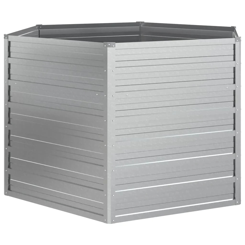 Fioriera rialzata per piante e fiori terrazza giardino 129 x 77 cm acciaio zincato argento 02_0039363