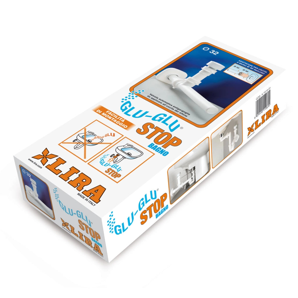 VALVOLA AUTOMATICA GLU GLU STOP PER BAGNO ANTIRIFLUSSO E ANTI RODITORE LIRA
