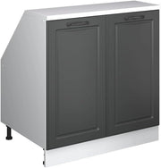 Mobile sottotetto Rion, Antracite casa di campagna, 80 x 81.6 cm con 2 porte, carcassa 60 cm profondità, adatto per il salvaspazio sotto tetti spioventi