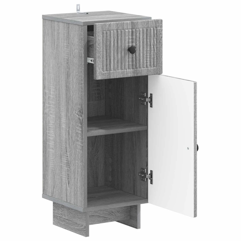 Mobiletto da Bagno EDE Sonoma grigio 30 x 31 x 80 cm 895951