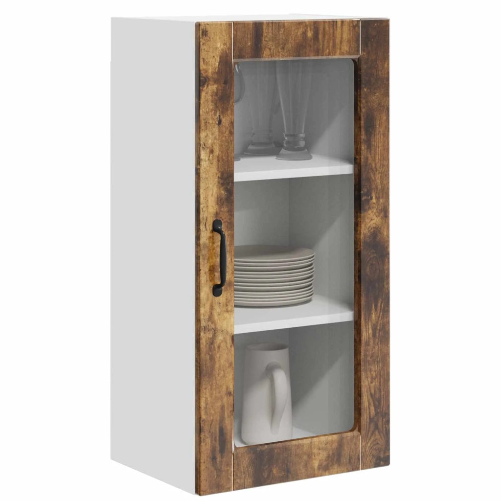 Mobile in vetro da parete LUCCA 2 pcs Rovere Fumo