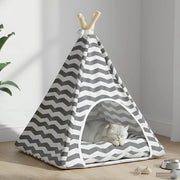 Tenda per animali con cuscino Bianco e Grigio 50 x 50 x 60 cm 42020256