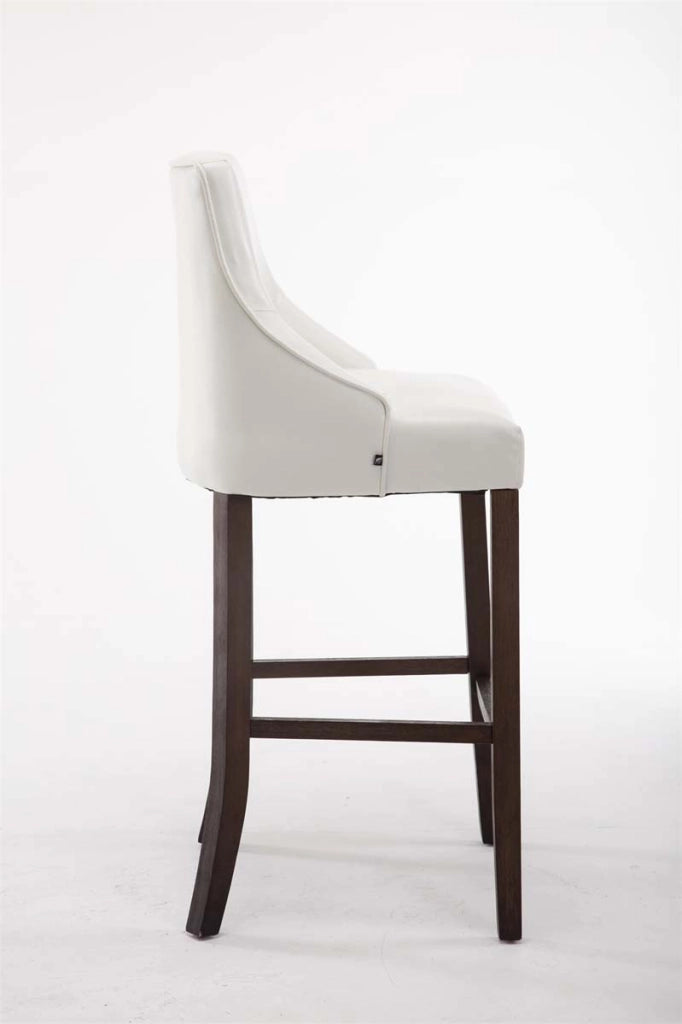 Sgabello Innsbruck in similpelle bianco,antico scuro