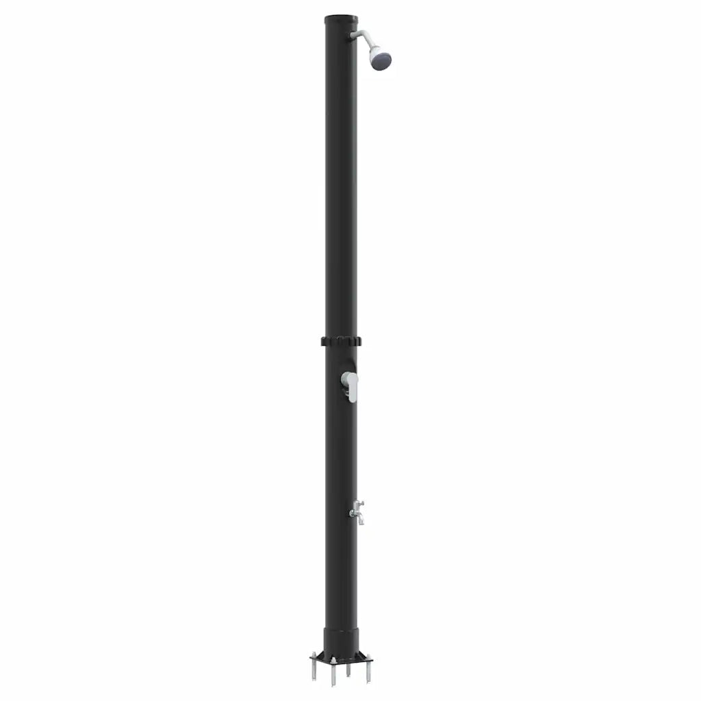 Doccia Solare da Esterno Nero 217 cm PVC e Alluminio CFW4111543