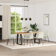 Sedie da Pranzo 6 pz Crema in Velluto 3315623
