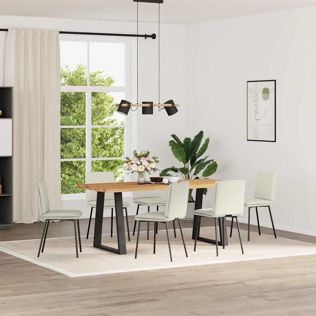 Sedie da Pranzo 6 pz Crema in Velluto 3315623