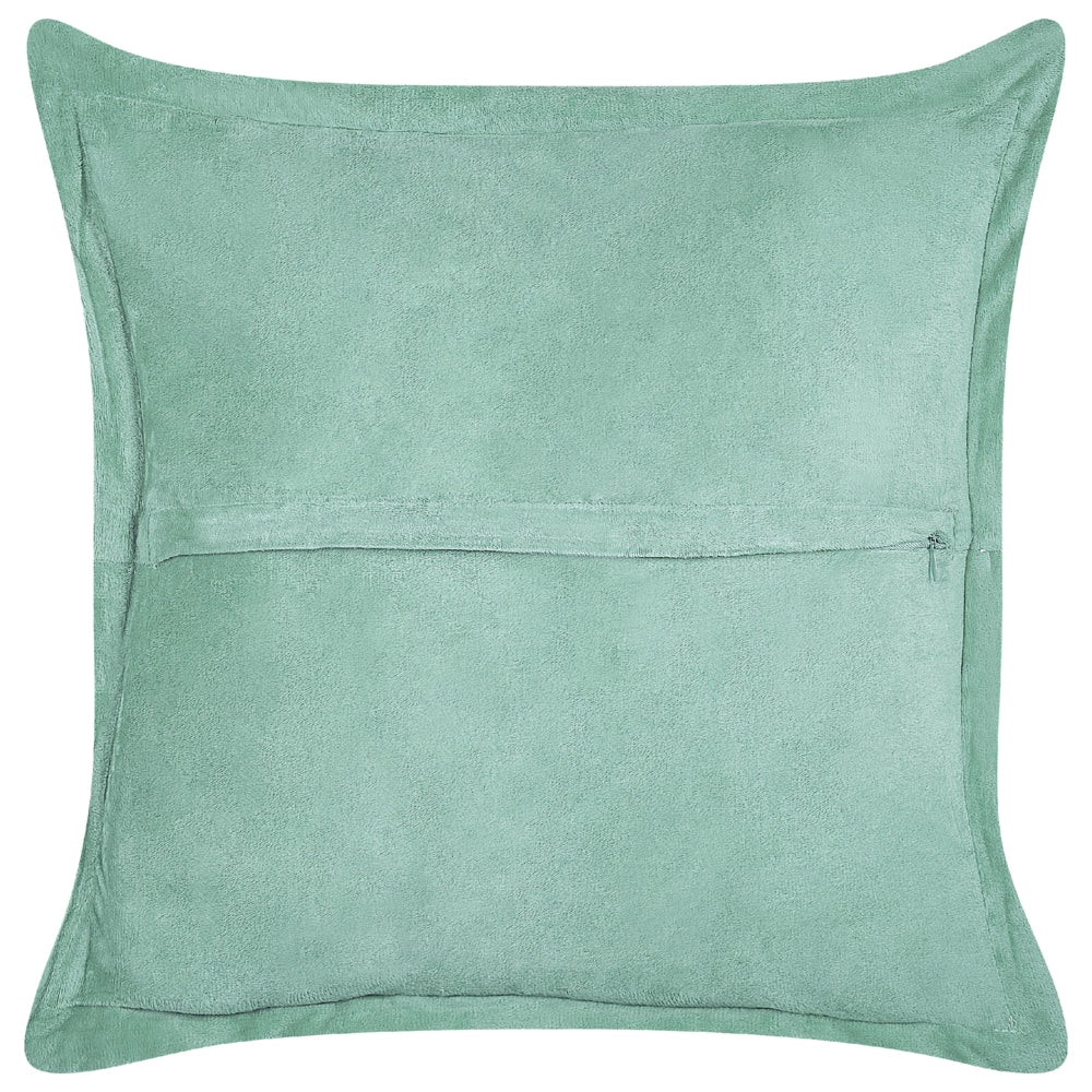 Set di 2 cuscini decorativi in velluto a coste verde chiaro 43 x 43 cm stile moderno tradizionale