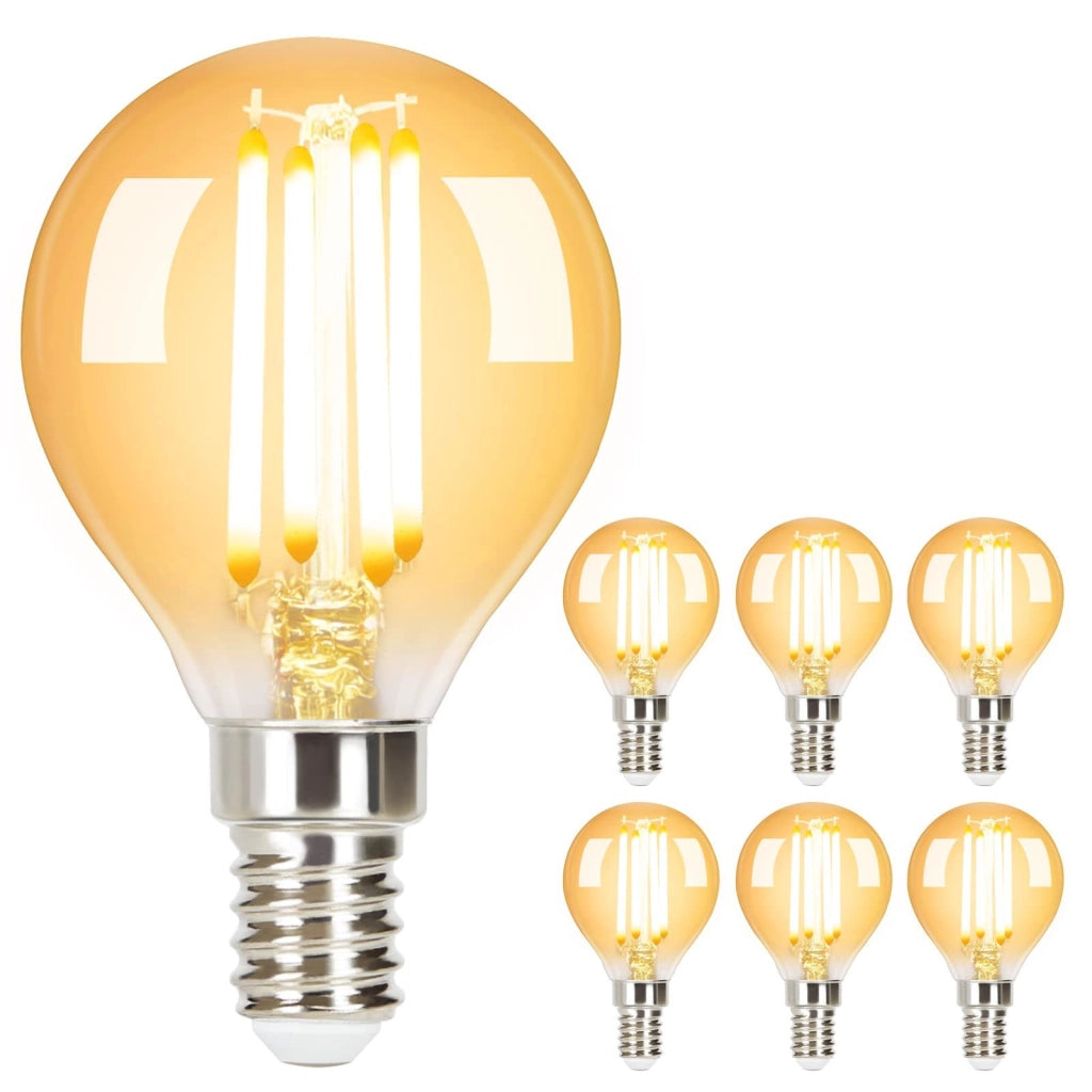 ZMH Confezione da 6 lampadine LED E14 lampada vintage G45 Retro 2700K 4W bianco caldo