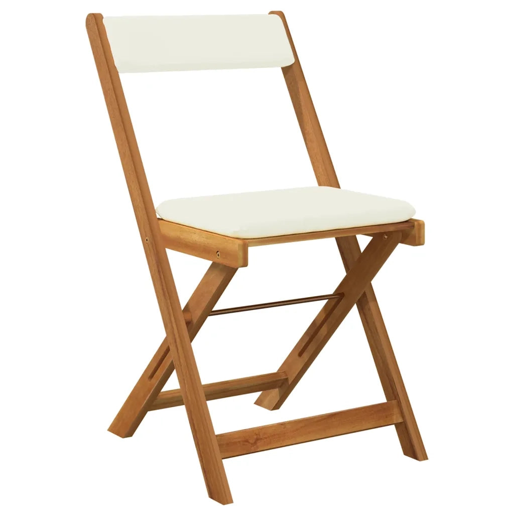 Set da Bistrò Pieghevole 3pz con Cuscini Legno Massello Acacia 319704