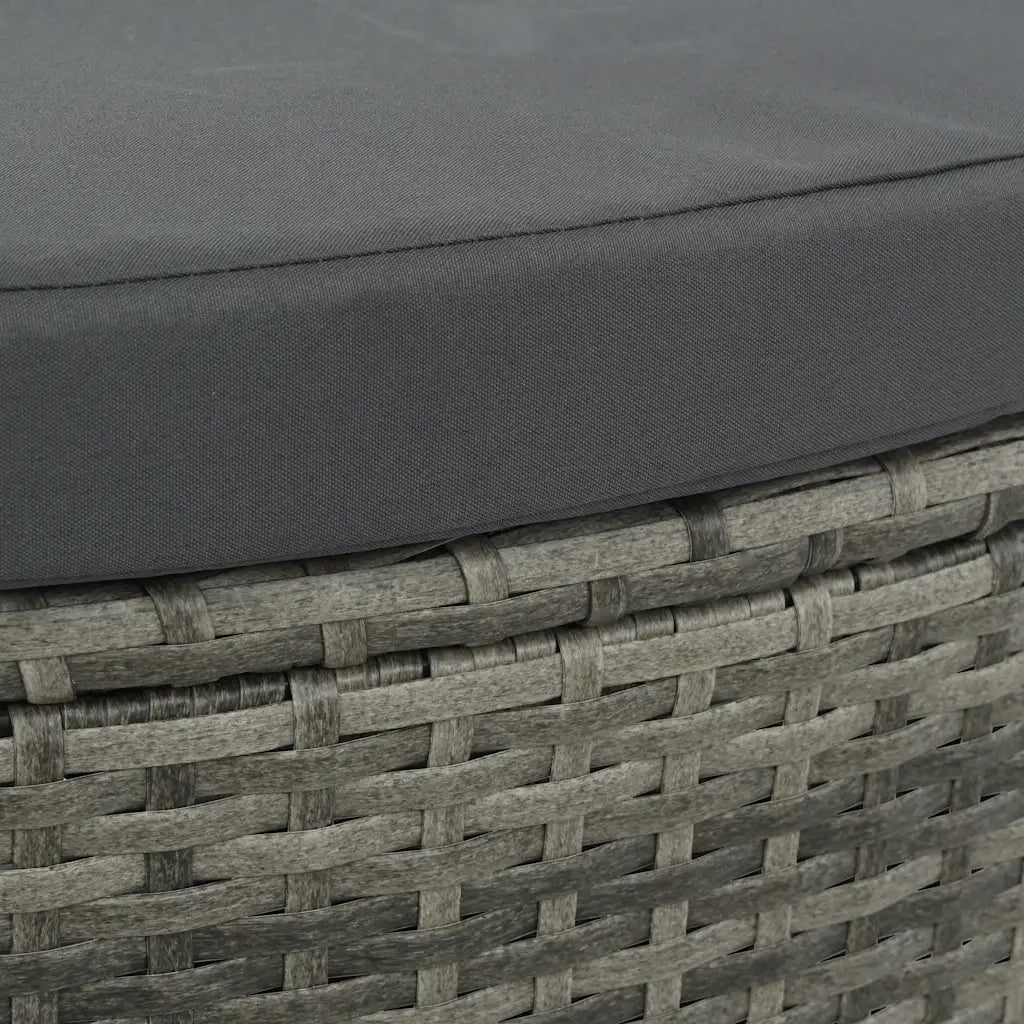 Divano da Giardino 2 Posti Cuscini Ombrellone Grigio Rattan PE