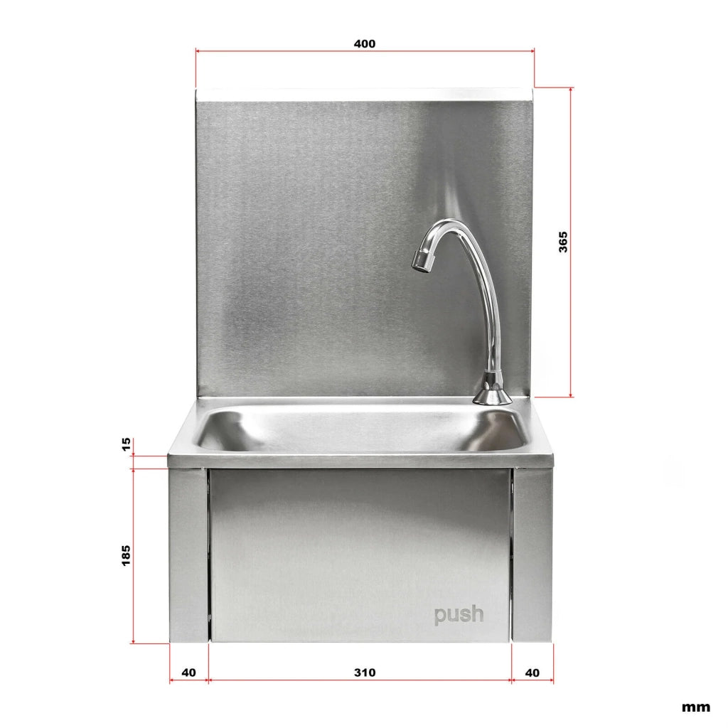 Lavello gastronorm in acciaio inox con comando a ginocchio e lavamani antispruzzo 16_0002395