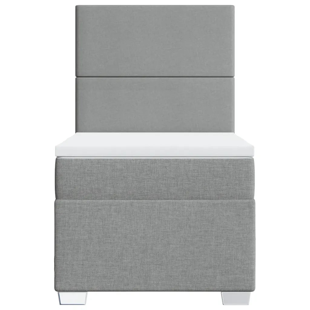 Giroletto a Molle con Materasso Grigio Chiaro 90x200 cm Tessuto