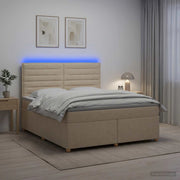Letto box spring con materasso Crema 180 x 200 cm Tessuto 3455404