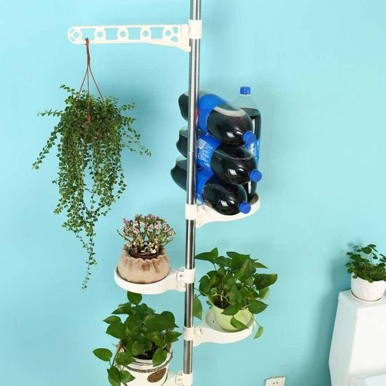 Plantenrek Telescopico 5 Strati - Regolabile Supporto per Piante per Interno - Organizzatore per Salotto Camera da Letto Balcone