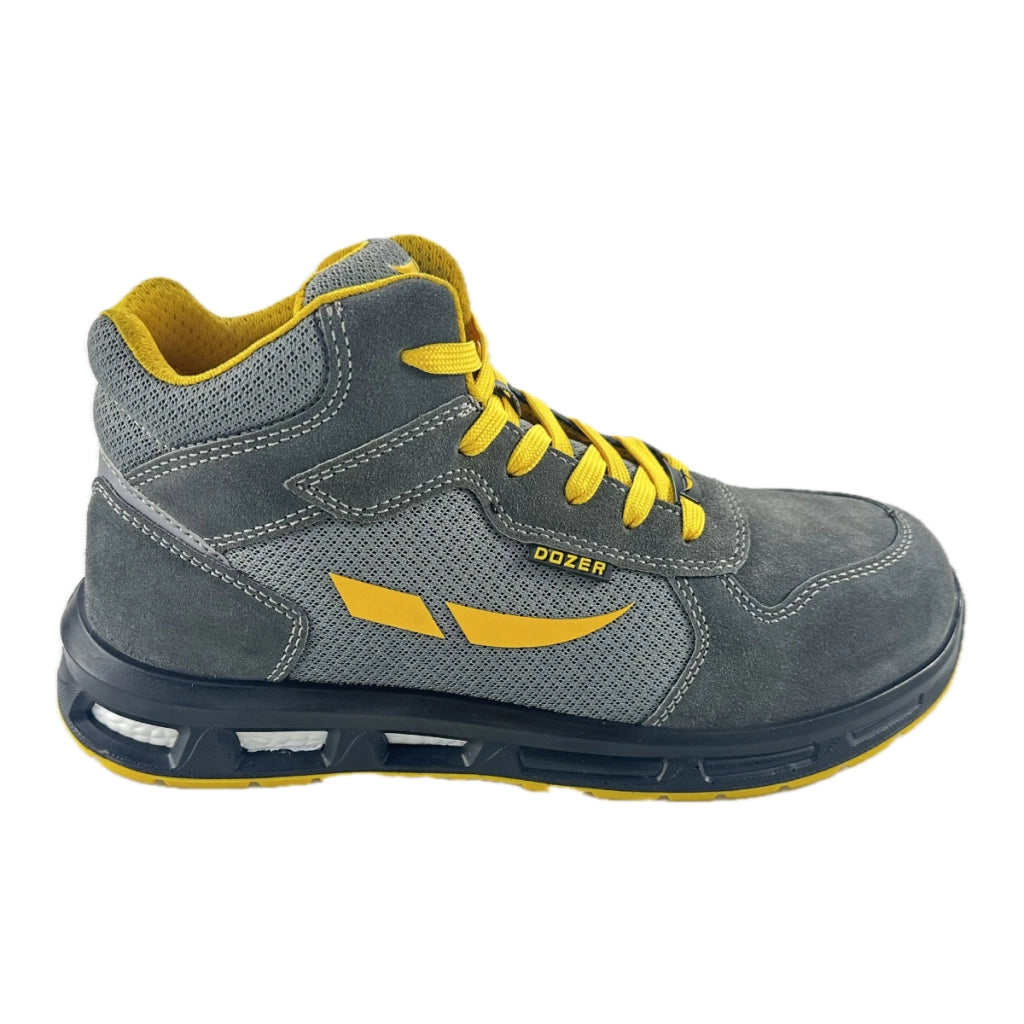 SCARPA ANTINFORTUNISTICA ALTA GRIGIA IN PELLE SCAMOSCIATA E TESSUTO IN RETE NORMA S1 MODELLO GORILLA - n°46  - DOZ