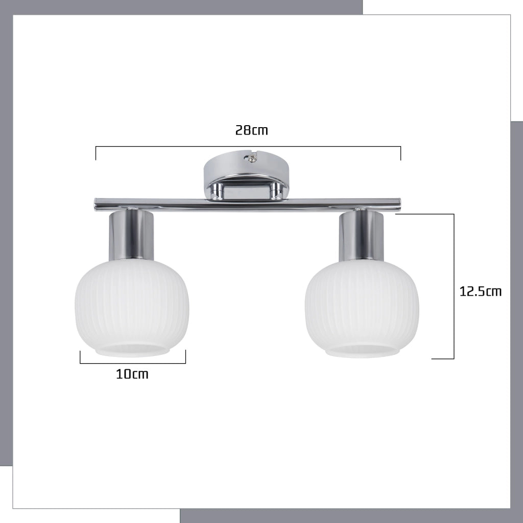 ZMH Faretto da soffitto moderno in metallo GU10 nero a 2 fiamme