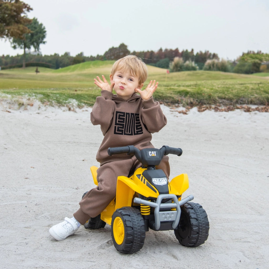 ATV elettrico per bambini licenziato CAT con suono del clacson, ATV elettrico per bambini e ruote filettate da 18 a 36 mesi -Macchinine giocattoli