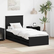 Struttura del letto Nero 75 x 190 cm Legno Ingegnerizzato