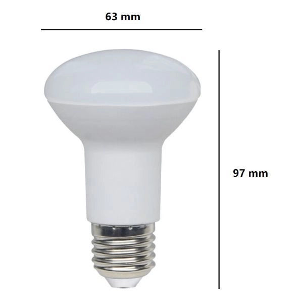 LAMPADINA REFLECTOR R63 A LED 8W LUCE NATURALE 4000K 806 LUMEN E27 BOT LIGHTING