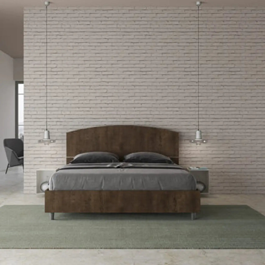 Letto matrimoniale contenitore 160x190 noce Dora