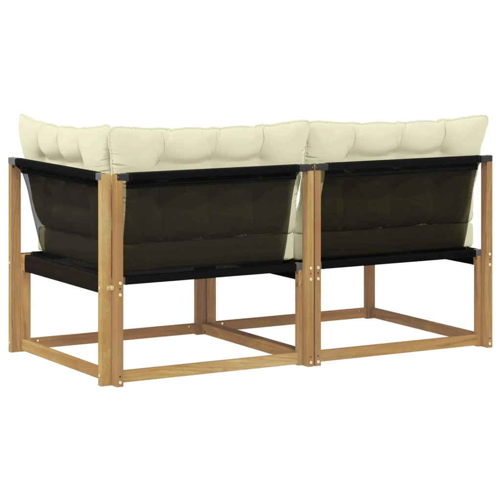Salotto da Giardino-Divano componibile Sezionale con cuscino Bianco 162,5 x 83 x 73 cm 141607