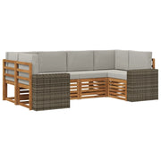 Set di divani da esterno 6 pcs Naturale e Grigio Chiaro 3384787