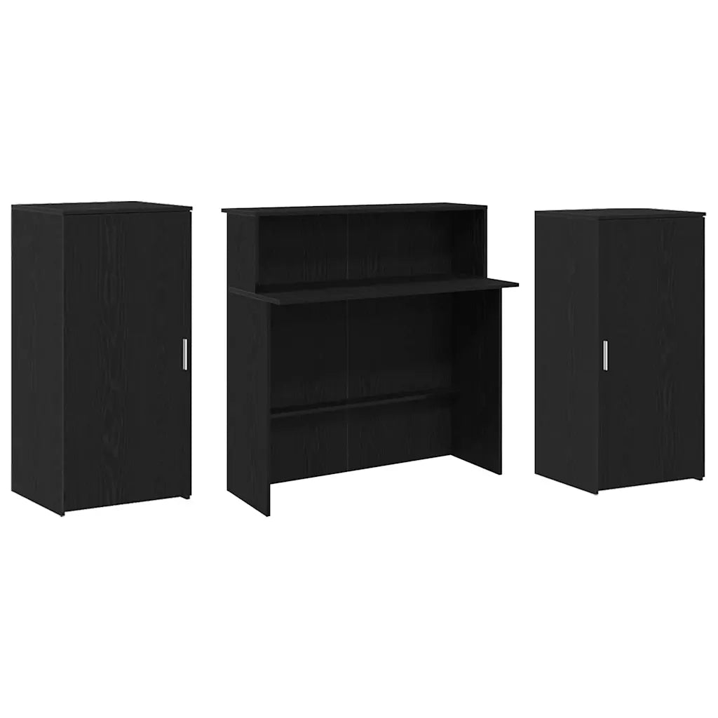Banco Reception Rovere Nero 200x50x103,5 cm Legno Multistrato 3324215
