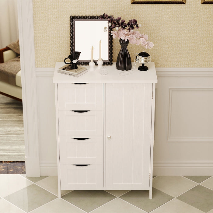 ARMADIO SCAFFALE COMÒ BAGNO INGRESSO 3 CASSETTI BIANCO ALTEZZA 80 CM