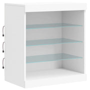 Buffet credenza cassettiera mobiletto mobile contenitore organizer per cucina soggiorno salotto con luci LED 60,5 x 37 x 67 cm bianco 02_0029856