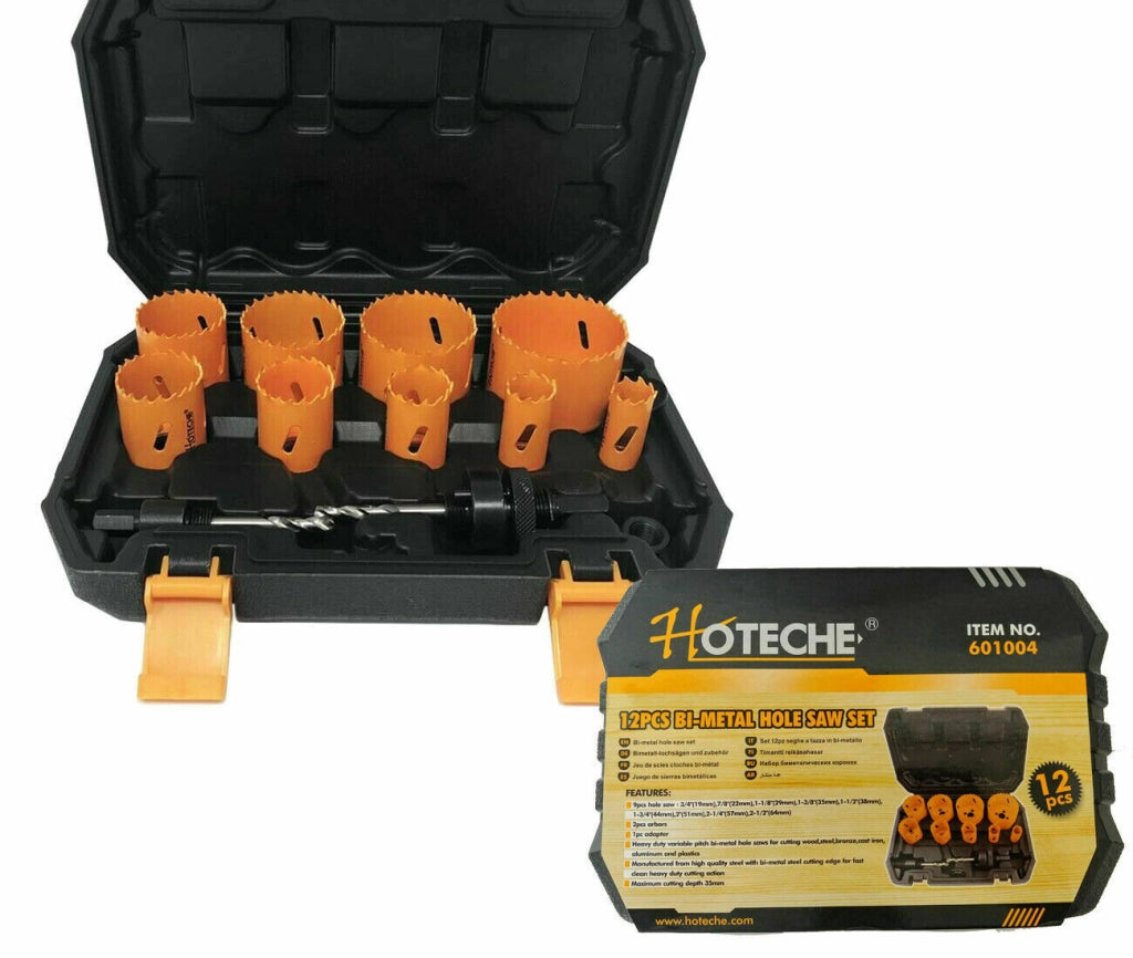 Frese a Tazza seghe bi-metal da trapano per ferro legno alluminio kit 12 pezzi