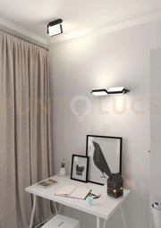KUBI APPLIQUE PLAFONIERA GRANDE NERO A LED SWITCH 3000-4000K 38W 4320LM