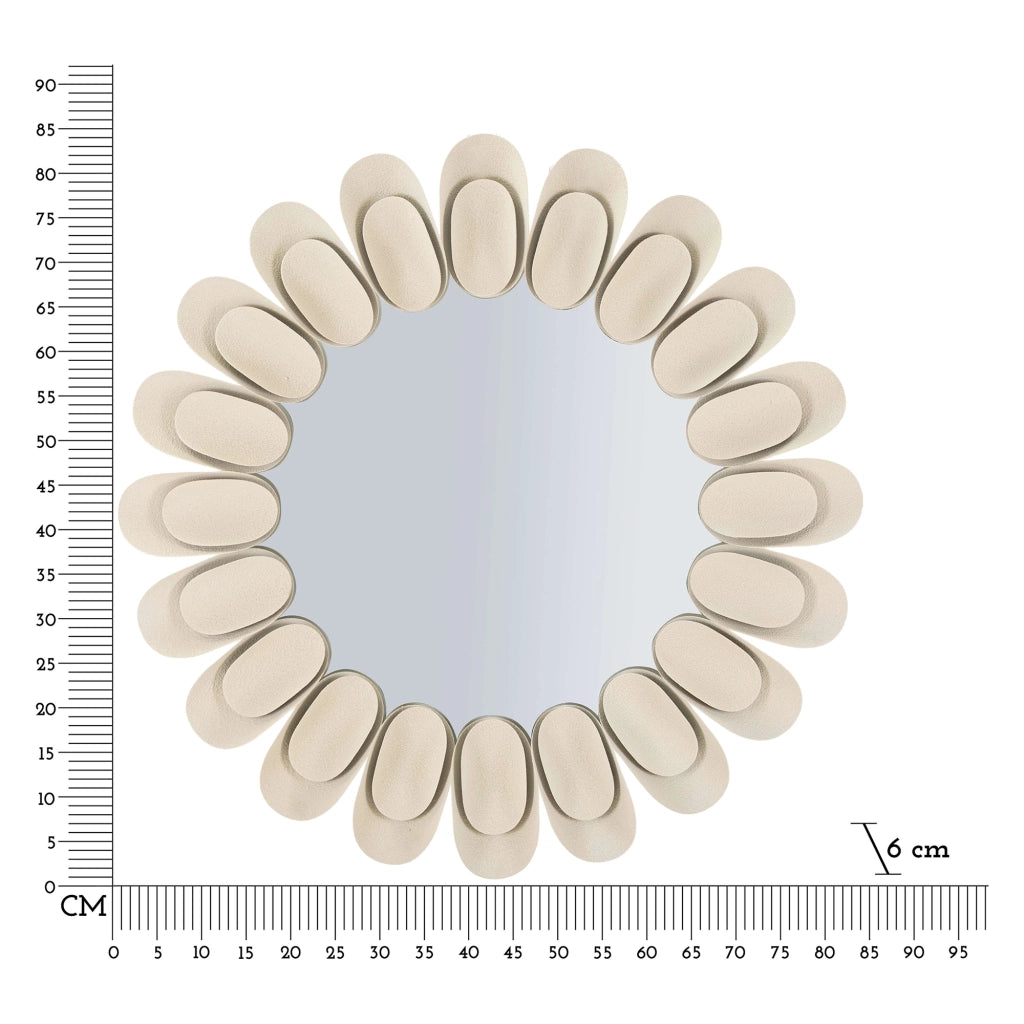 Dagatiza, Specchio Cornice Effetto Pietra, 85x6h cm Beige