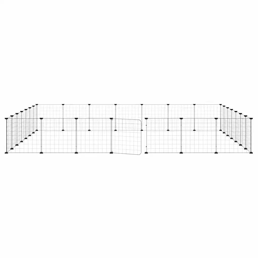 Gabbia per Animali 28 Pannelli con Porta Nero 35x35 cm Acciaio 3114020