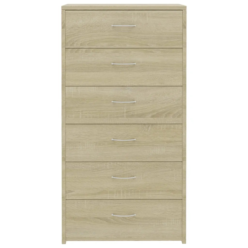 Credenza 6 Cassetti Rovere Sonoma 50x34x96cm Legno Multistrato 800669